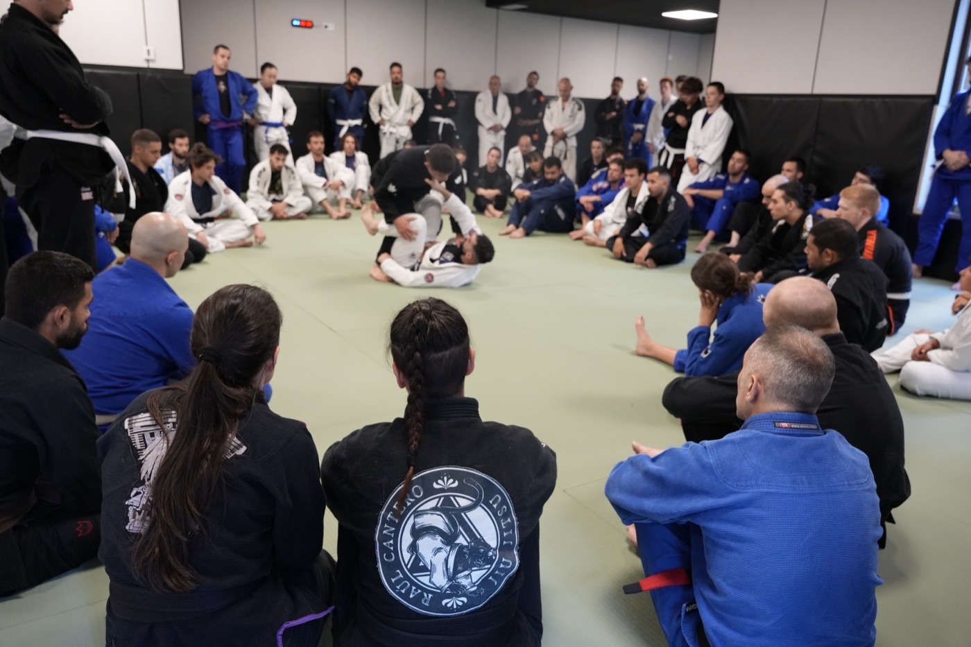 La comunidad de NEKO Jiu-Jitsu reunida alrededor del tatami